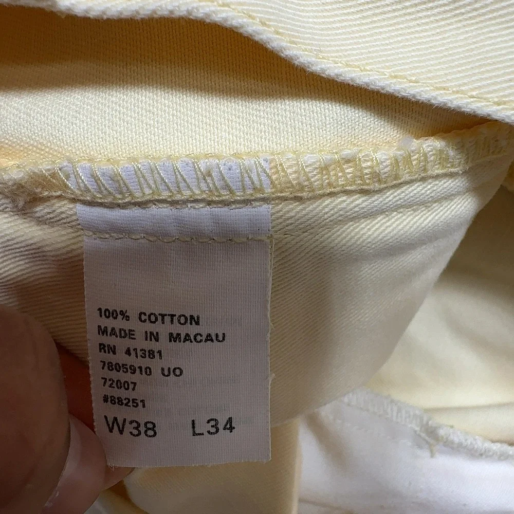 Vintage Polo Ralph Lauren Chino Pants Mens 38 Yellow Pleated Front Cotton‎